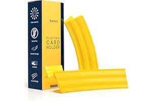 BORICO Card Holders for Playing Cards - 2 Pack Playing Card Holder for Kids and Adults,Stackable Storage Game Card Tray with a Travel Pouch (Yellow)