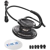 MDF Instruments MD One Premium Stainless Steel Dual Head Stethoscope, Adult, Black Tube, Black Chestpieces-Headset, MDF777BO