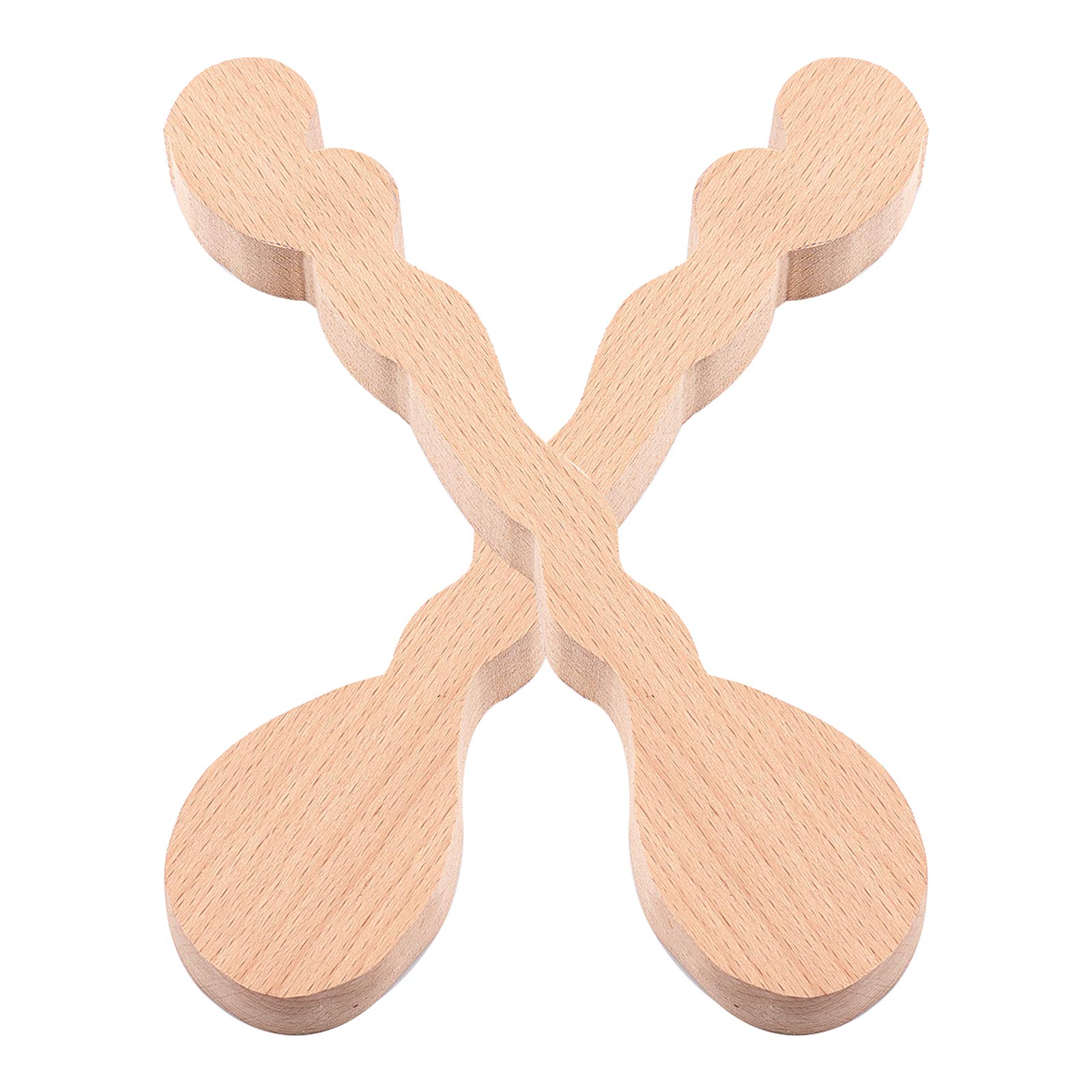 GORGECRAFT 2pcs Wood Carving Spoon Blank Beech Wood Wave Handle Shape Spoon Unfinished Wooden Craft Kit for Whittler Starter