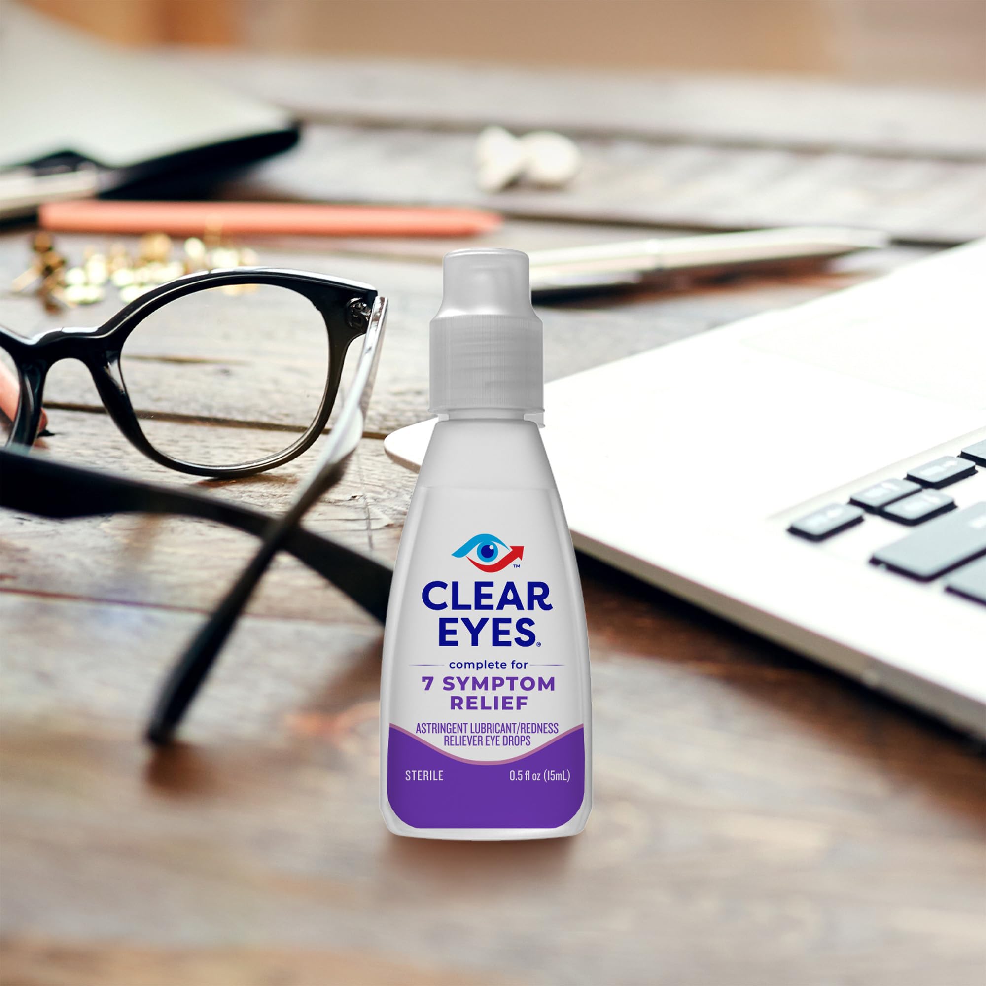 Clear Eyes 7 Symptom Relief Eye Drops, 0.5 Fl Oz