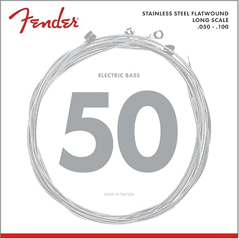 Amazon Com Fender 9050ml Stainless Steel Flatwound Long Scale