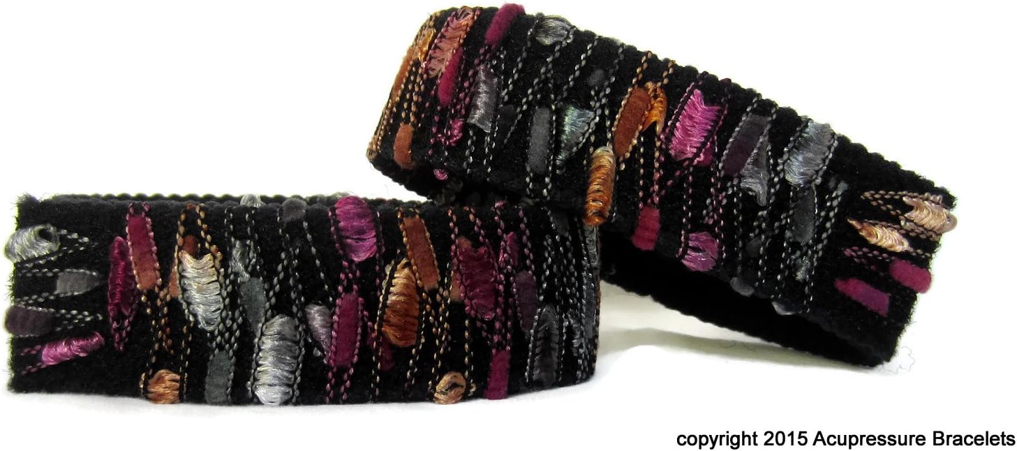 Designer Anti Nausea Bracelets (Pair) Magenta Magic (Small/Child 6.5")