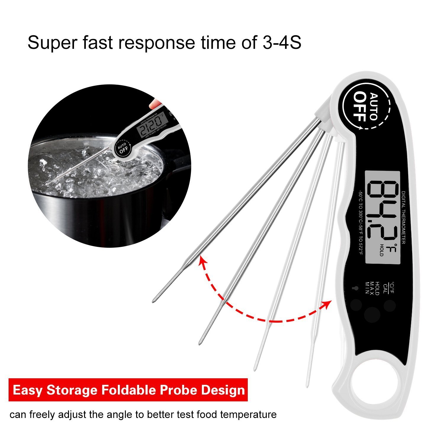 GoldWorld impermeable termómetro de carne, termómetro de cocina ...