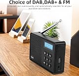 WOVTE DAB+ Digital Radio Portable Bluetooth 40 Presets LED Display view 2