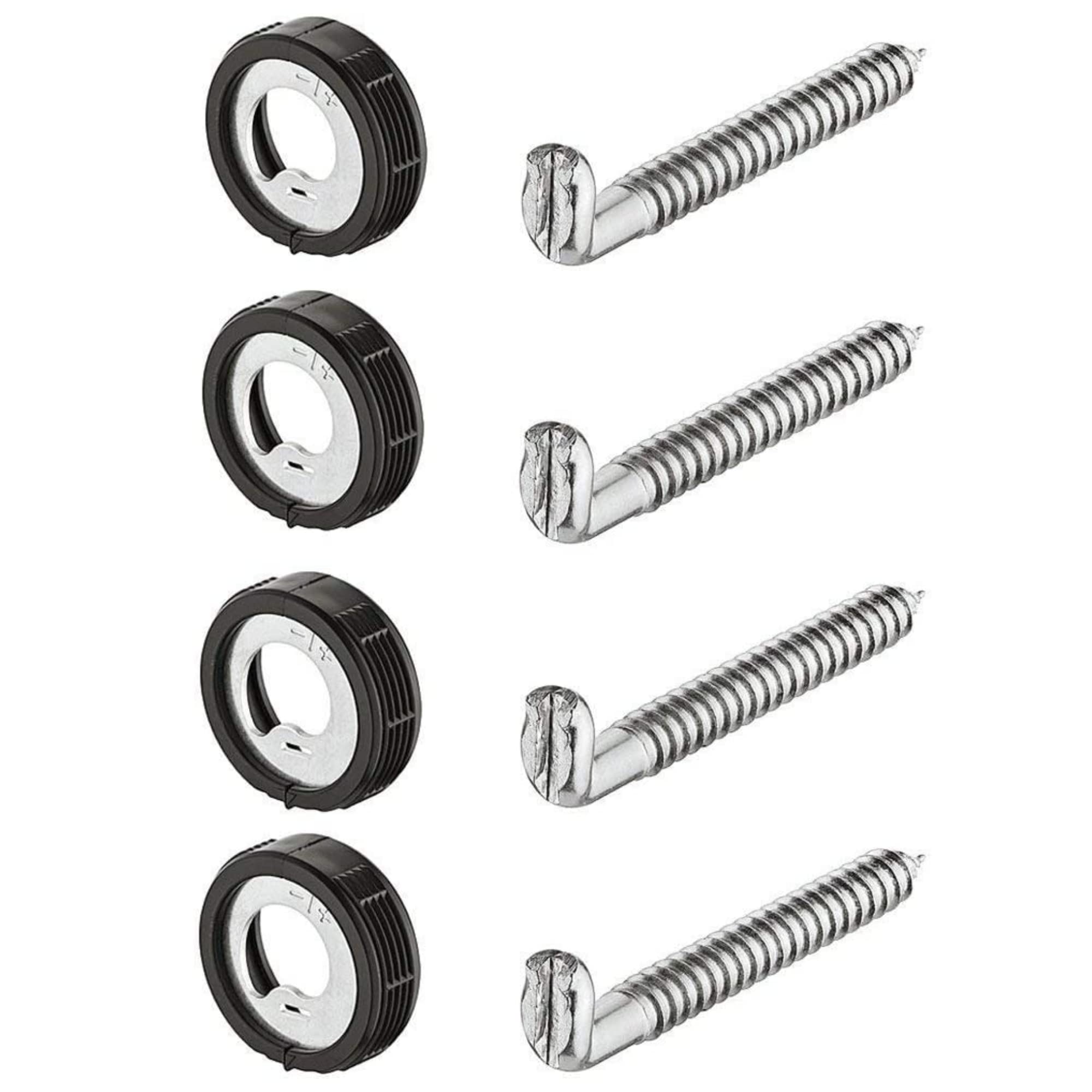 Gedotec Screw Hook Wall Cabinet Cabinet Hanger to Einbohren Küchen-aufhänger for Furniture|Schrank-Aufhängung Höhen-verstellbar|Capacity 25 kg | 4 Pieces Cabinet Holder round with Screws