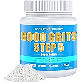 8000 Grit Aluminum Oxide Rock Tumbler Polish, Step 5 Final Polish | High Gloss Polishing Powder for Rocks, Gems, Glass &amp; Jewelry Making, Compatible with all Rock Tumblers, Polish Refill, 1 lb
