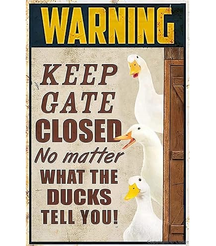 Targa in metallo con scritta in lingua inglese Warning Metal Sign