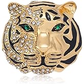 YKEBVPW Tiger Pin Brooch for Men Lapel Pin Rhinestone Tiger Head Brooch Pins Animal Lapel Pins for Suit Mens Lapels Accessories Man Brooches for Suits Stylish Collar Charm