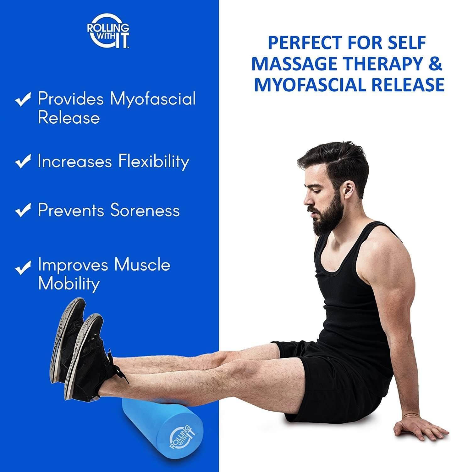 Therapeutic Grade Premium EVA Foam Roller - Tight Muscles Pain Relief, Best Firm High Density Foam Rollers for Exercise, Perfect Method to Melt Soreness, Eco-Friendly Back Roller - Select Size Below : Sports & Outdoors