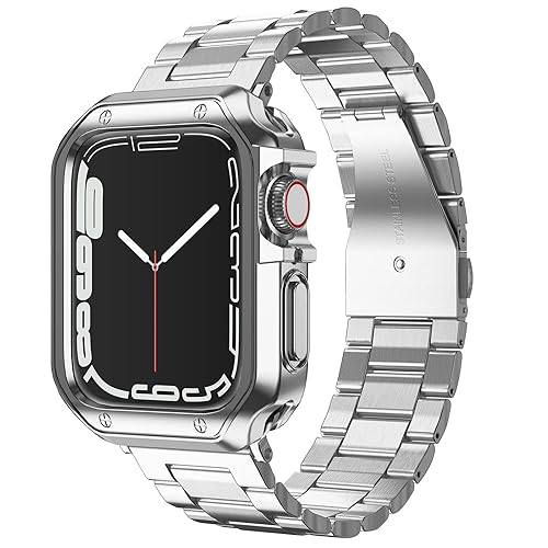 Compatible with Apple Watch Band and Case, Stainless Steel Metal