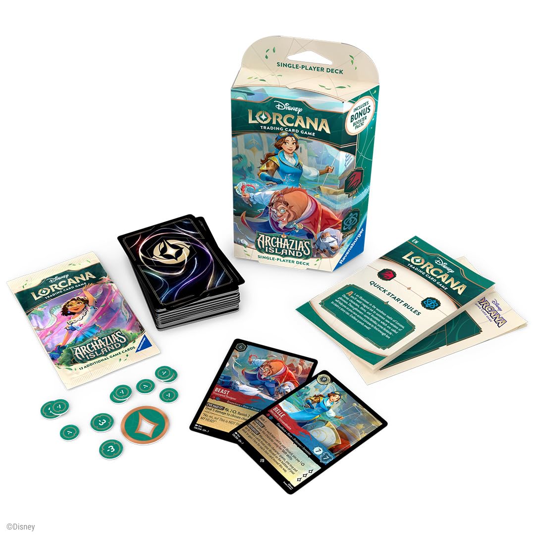 Ravensburger Disney Lorcana TCG: Archazia's Island Single-Player Starter Deck - Ruby & Sapphire | Engaging Gameplay | Over 200 Original Disney Artworks | Ideal for Ages 8+