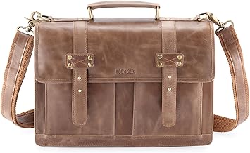 distressed leather briefcase