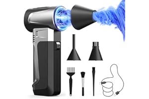 Compressed Air Duster, 160000RPM Cordless Electric Air Duster， 3 Gear Adjustable & Rechargeable Air Blower for Computer, Lapt