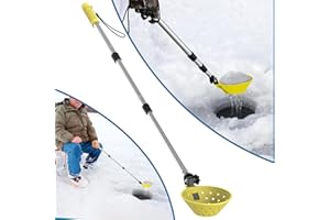 Huntury Retractable Ice Fishing Scoop Skimmer, Ice Fishing Accessories, Long Length, And Larger Spoon, No More Bending Over To Scoop Out Ice While Ice Fishing, Ice Fishing Gear