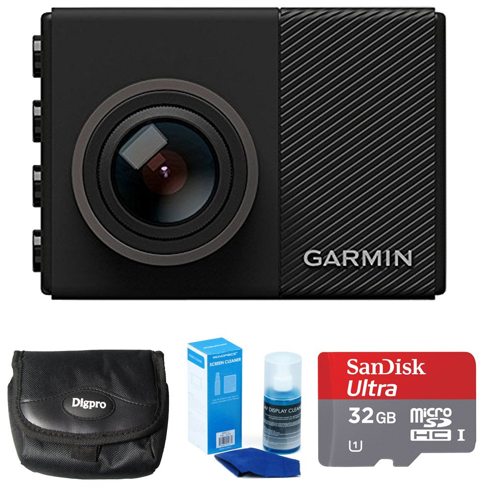 Garmin Dash Cam 65W 1080P w/180-Degree Field of View (010-01750-05) with 32GB Mounting Bundle