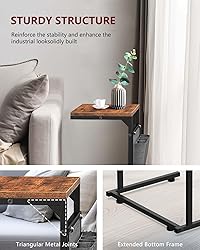 Vantic C Shaped End Table Set of 2, Small Couch