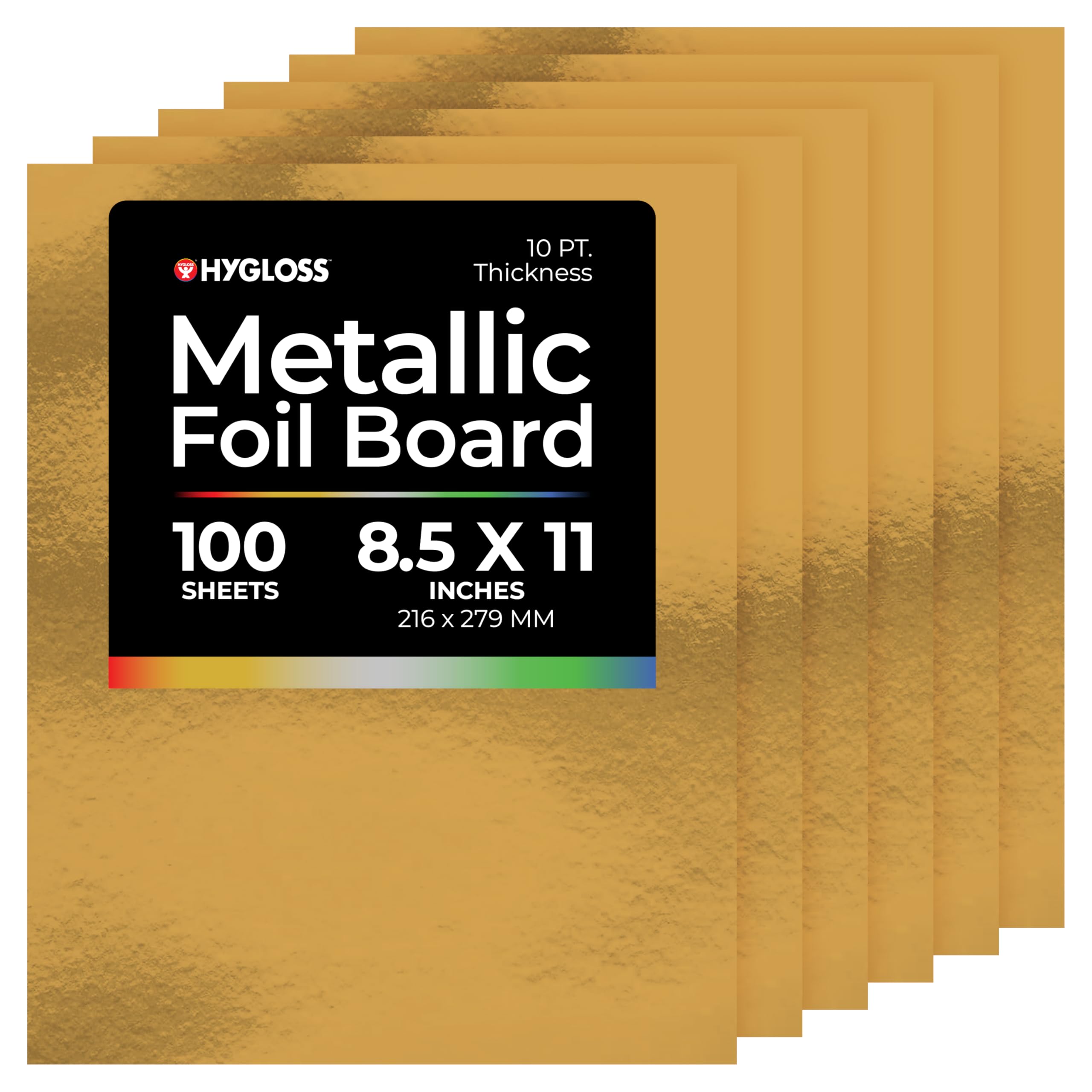 Hygloss Products for Arts & Crafts, Classroom Activities & Artists-8.5 x 11 Inches-Gold-100 Count, Cardstock, Gold