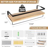 AGM Floating Shelves Wall Mounted Set of 2 with Towel Bar and Hooks view 3