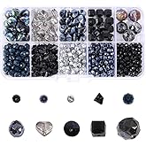 Crystal Glass Beads for Jewelry Making - 530pcs Faceted AB Color & Clear Sparkle Loose Beads, Assorted Shapes Iridescent Beads for Bracelets, Necklace, DIY Crafts & Suncatchers, Gift for Beginners