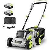 20V Cordless Lawn Mower: DEKOPRO 13 Inch Battery Powered Walk Behind Lawn Mowers with 2 x 4.0Ah Batteries &amp; Charger, Electric Lawn Mower with 5-Position Height Adjustable for Garden, Yard and Patio