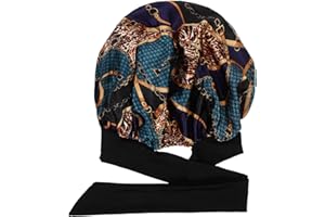 VALICLUD Satin Sleeping Cap for Women Large Size Elastic Sleep Bonnet with Adjustable Tie for Comfortable