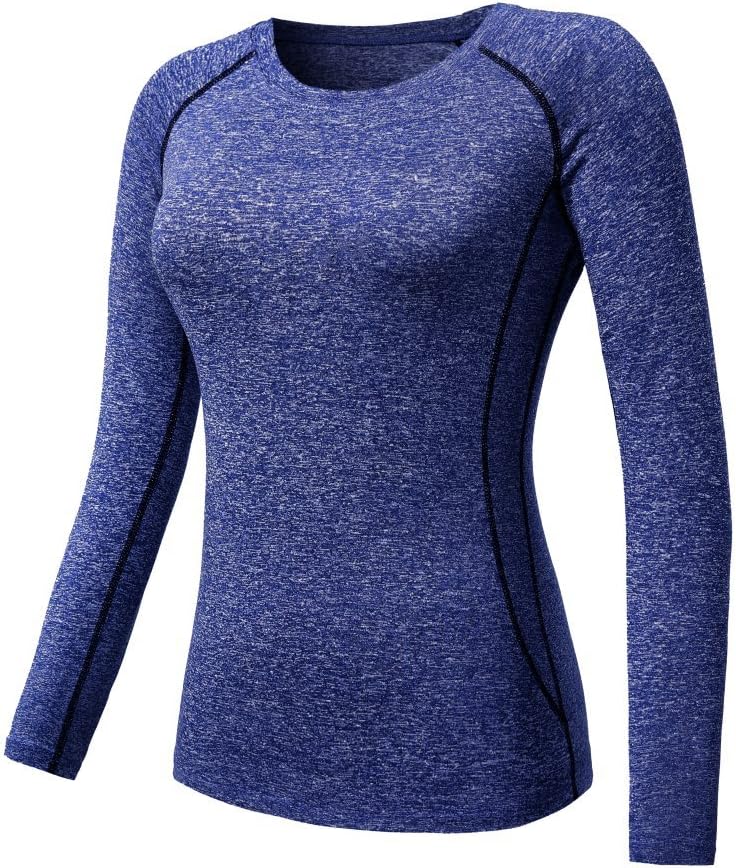 Womens Long-Sleeved Sports Shirts Quick Dry Sports Tops Running Training Tee Workout Activewear Basketball Yoga Fitness Wear