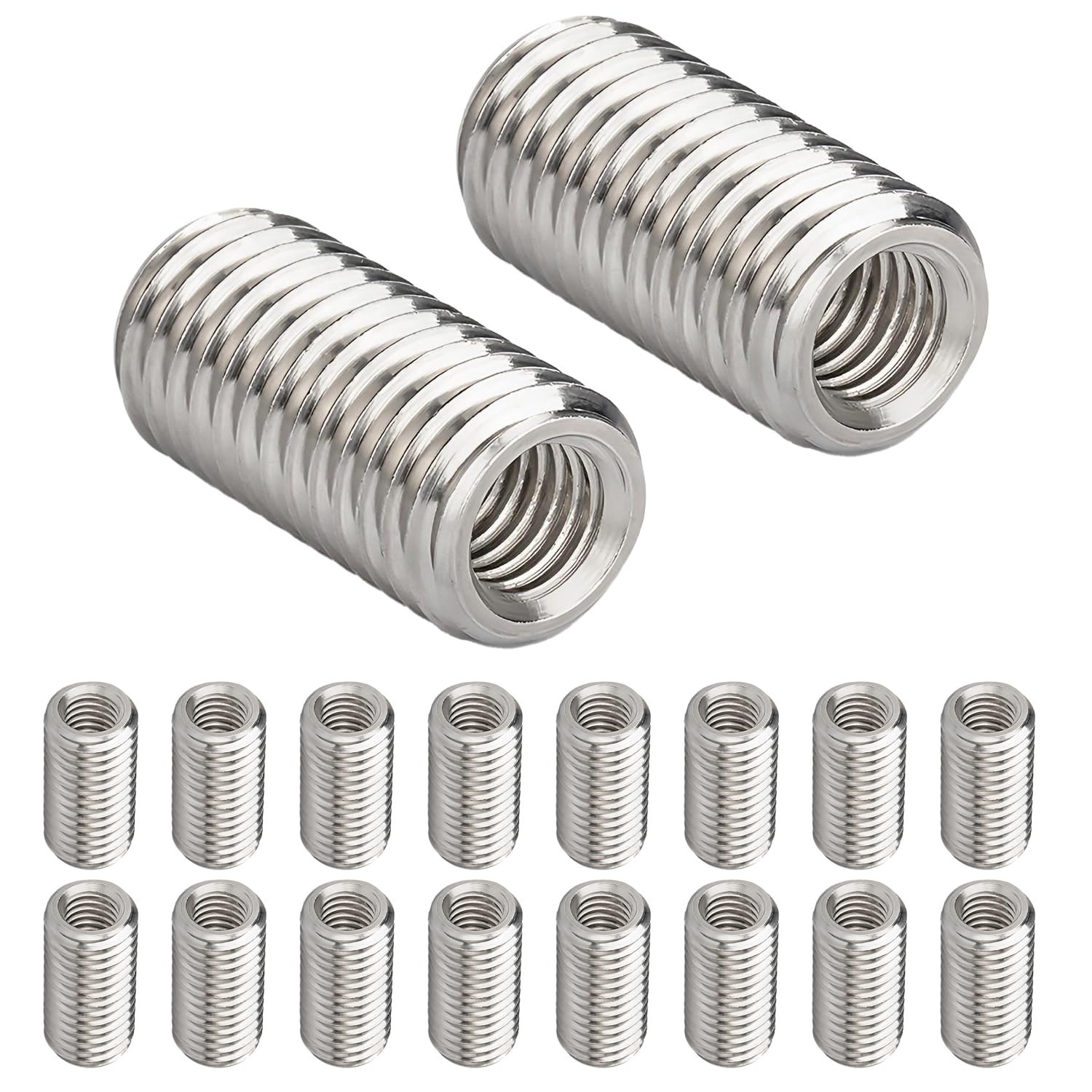 Qrity 20 Pcs Thread Repair Inserts, Threaded Sleeves, M8 x 8mm Male to M4 x 8mm Female Thread Reducer Nuts, Threaded Repair Insert Nut
