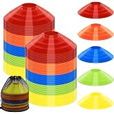 Jyongmer 15/30/60/100 Pack Disc Cones Training Cones with Carry Bag | Agility Soccer Cones for Training, Football, Basketball, Sports Games and Field Marking Practice