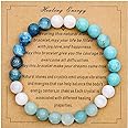 Ayriwoyi Strong Healing Crystal Bracelet 8MM Genuine Stone Bracelet Lucky Beaded Bracelet Chakra Bracelet 6.5 inch Positive Energy Bracelet Inspirational Gifts for Women Mom