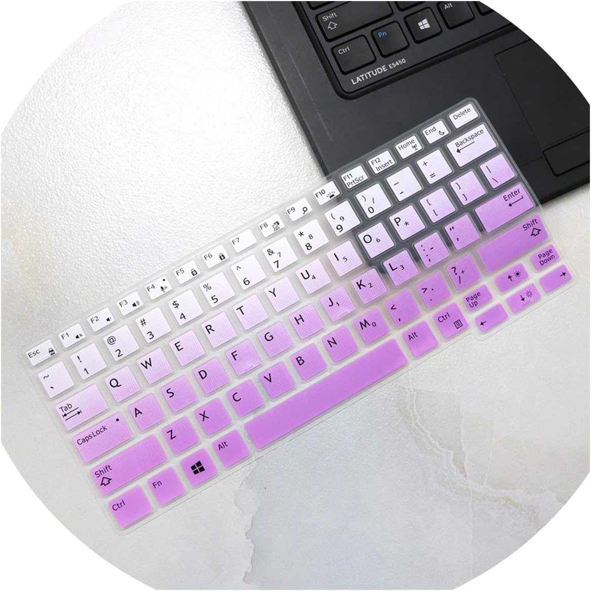 Compatible for Dell Latitude E7250 E5250 E7270 E5270 E7389 E5270 12.5 Latitude 7290 7280 7380 7390 E7370 13.3 Laptop Keyboard Cover Skin,fadepurple