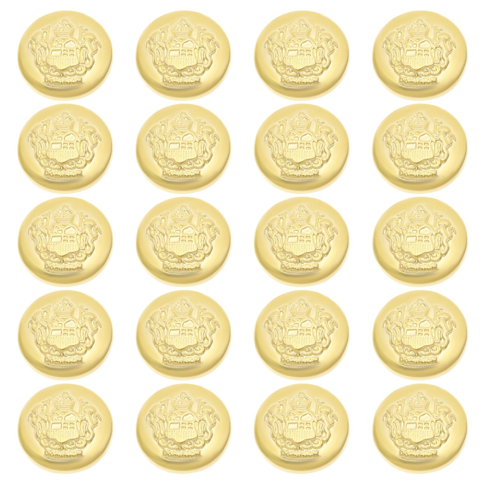 SG Store 20PCS Clothes Buttons Gold Round Buttons Vintage British Style Buttons for Men Women Blazer Coat Uniform Shirt Sweater and Jacket, 21mm
