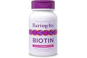 BariMelts Biotin 5000mcg, 90 Fast-Dissolving Tablets (3-Month Supply), Sugar-Free Bariatric Vitamins for Women, Natural Strawberry Flavor​