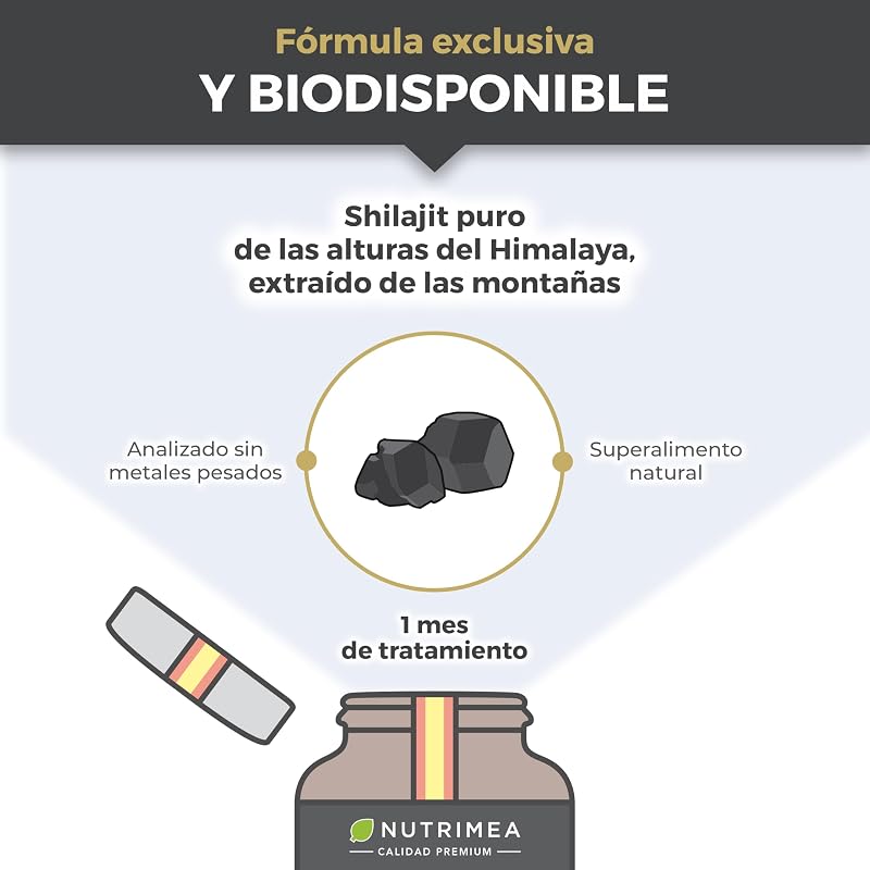 Shilajit Puro | 2500 mg Ácido Fúlvico | 90 Cápsulas Veganas