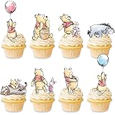 Winnie The Pooh Birthday Decorations Winnie The Pooh Baby Shower Cupcake Toppers - 48PCS Classic Pooh Cake Decorations For Birthday Parties Baby Shower Winnie The Pooh