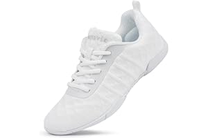 Smapavic Cheer Shoes for Youth Girls White Cheerleading Athletic Dance Shoes Tennis Sneakers for Competition Sport Training