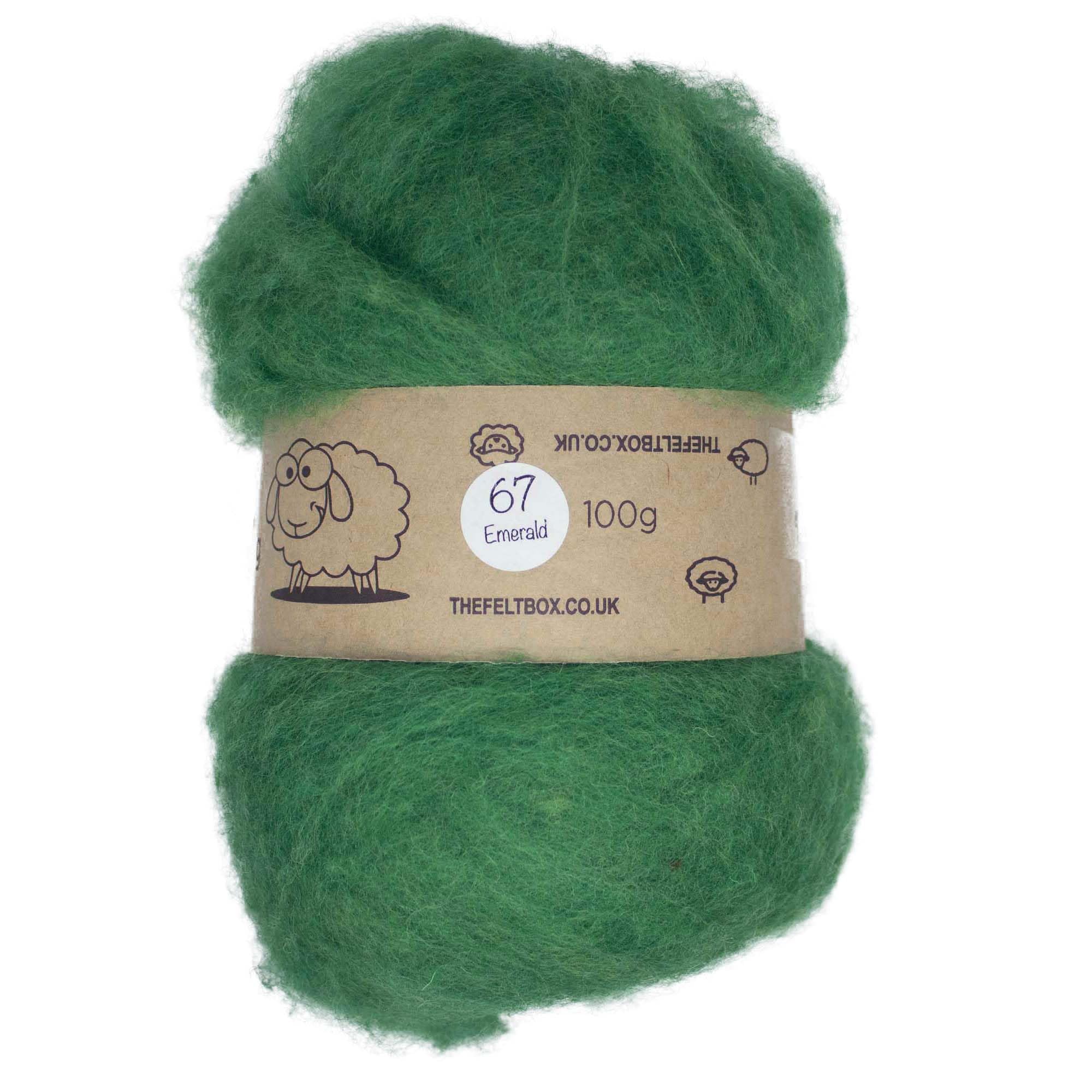 Carded Felting Batt Emerald Green #67 – 100g Fibre for Needle Felting, Wet Felting & Core Wool – The Felt Box