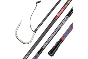 FISHAPPY Fishing Gaff Saltwater Fish Gaff with S316 Stainless Steel Fishing Hook Carbon Fiber Fishing Gaff 4'8''/ 7'