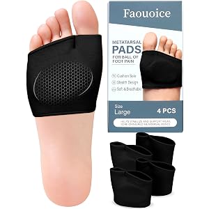 2 Pairs Metatarsal Pads, Ball of Foot Cushions for Women & Men, Foot Pads | Washable & Breathable Gel Insole, Ball Pain Relie