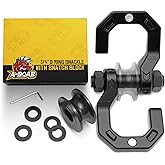 A-BOAR Separate D-Ring Shackle with Pulley Block, Towing Winch Snatch Block & 3/4" Easy Open D-Ring Shackle 2in1 Set, 57320lbs(26T) Breaking Strength, for Recovery, BlackBlack