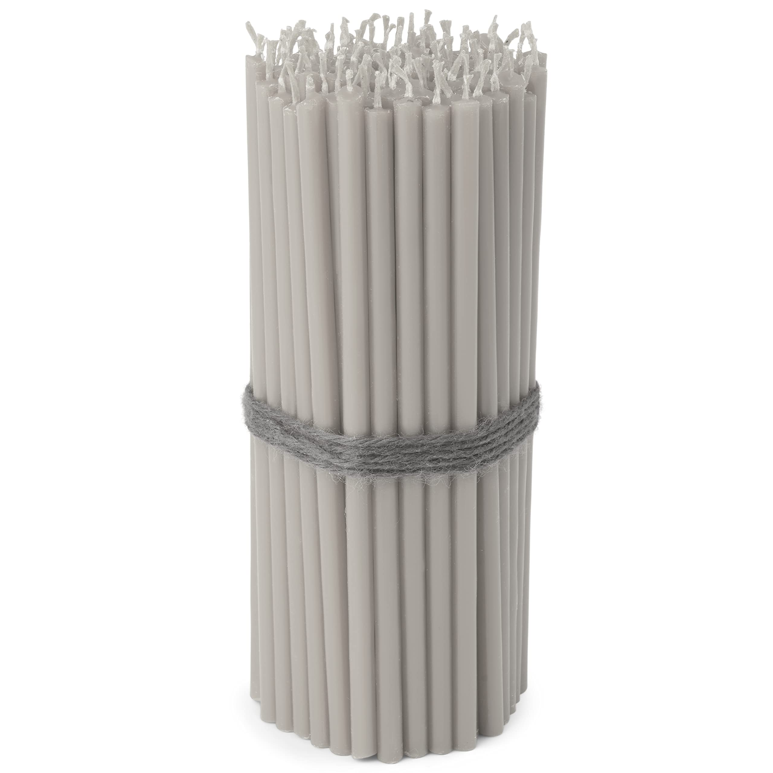 NKlaus - 100x Stick Candles Grey sootfree dripfree Thin L 16cm Quality Paraffin Wax 36115