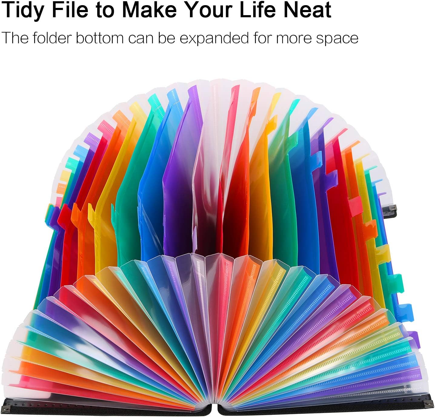 26 Pockets Accordian File Organizer, Expanding Filing Box with Mesh Bag, Accordion File Folders Expandable Cover, Portable Paper/Bill/Receipt/Document Organizer with 3 A-Z Alphabet Tabs(A4/Letter Size) : Office Products
