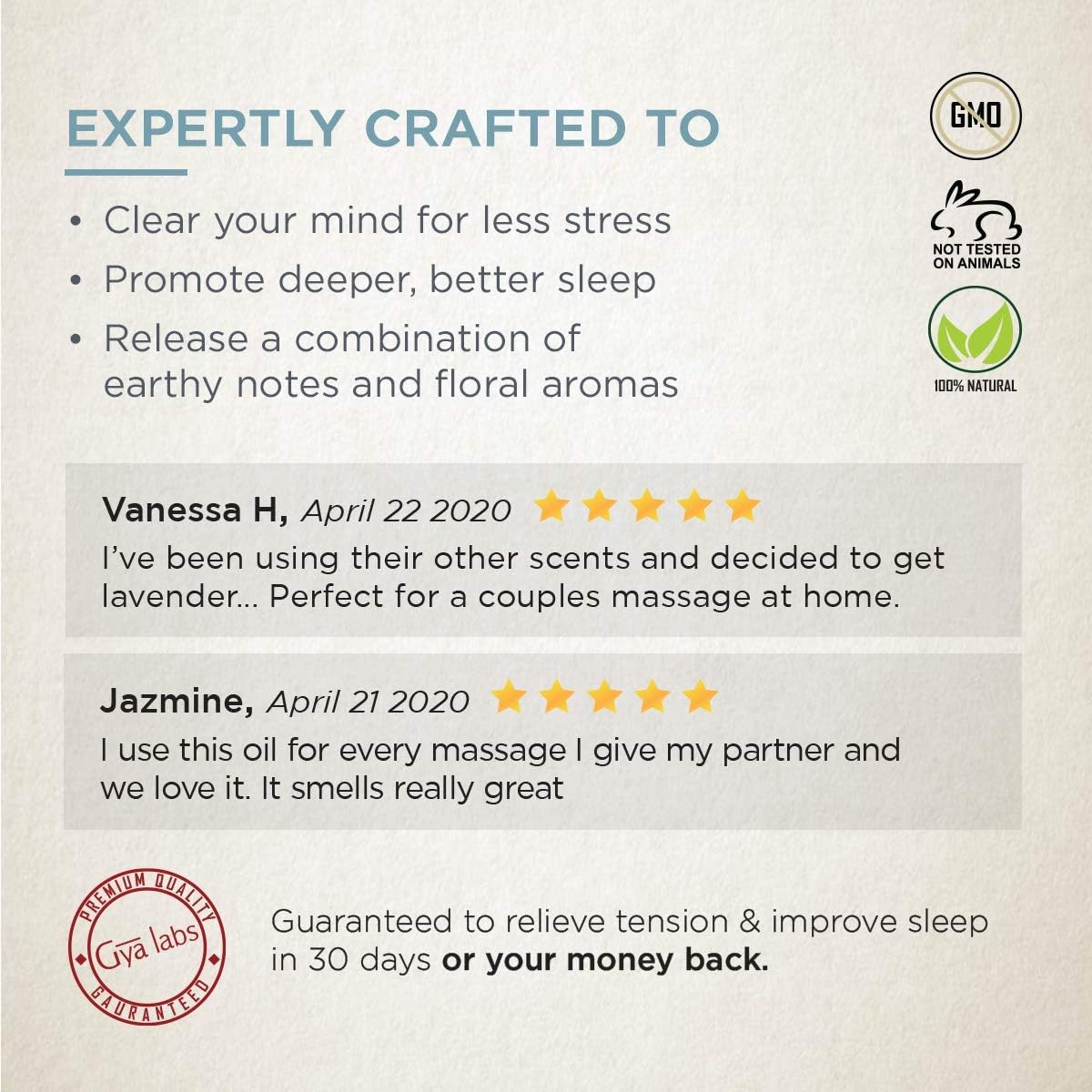 Gya Labs Destressing Massage Oil for Stress, Sore Muscle Oil Body Oil Massage Oils for Massage Therapy & Skin - Image 3