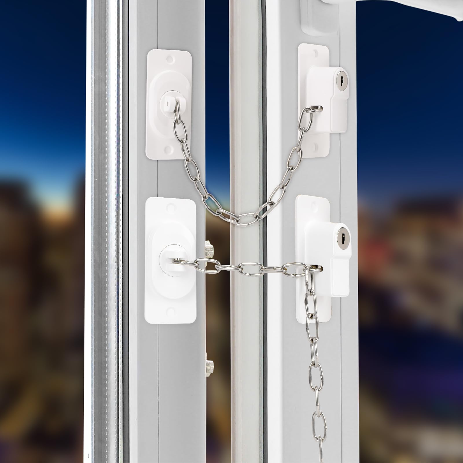 2 Pack Window Restrictor Child Safety Locks for UPVC, NewBinn Versatile Refrigerator Lock with Key Child Window Safety Locks, No Drilling Fridge Locks with Keys for Childproof Children Pet Safety