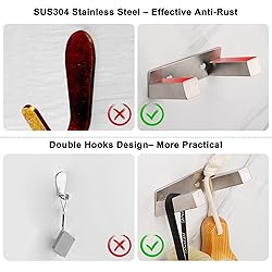 HarJue Bath Towel Hooks, 304 Stainless Steel Robe