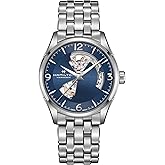 Hamilton Jazzmaster Open Heart Automatic Men's Watch, 42mm Case | Swiss Made, Blue Dial Analog Watch, WR 50m, Sapphire Crystal, 3-Hand Movement, Stainless Steel Strap, Stainless Steel Case