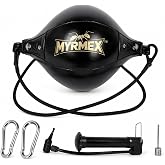 MYRMEX Double End Boxing Bag,with Elastic Rope Leather Hanging Reflex Punching Bag,Speed Reaction Training for Boxing Gym,MMA Club,Combat Training Room