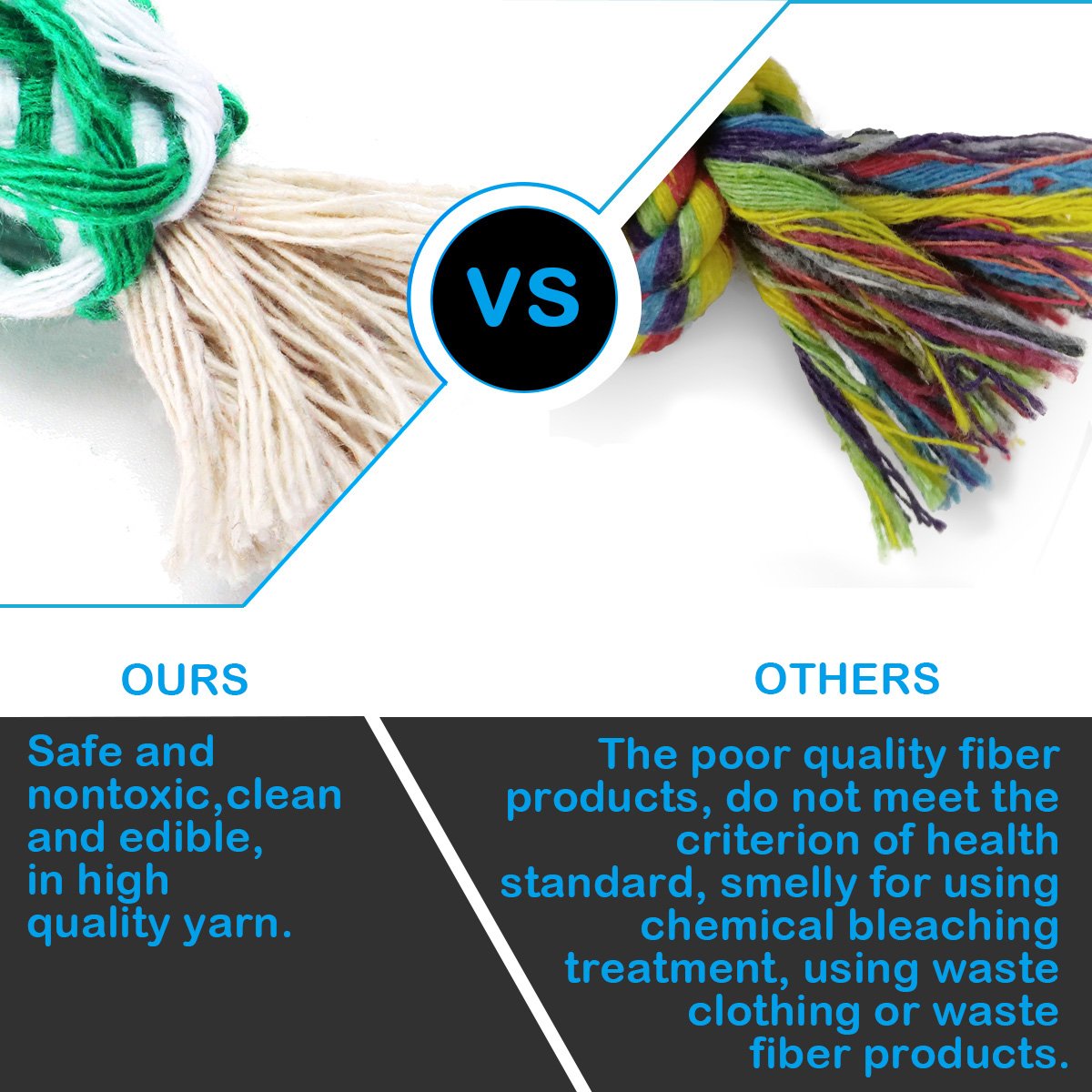 Focuspet Juguetes para Perros Juguetes de Cuerda de 6 Piezas para Perros, Dientes, Entrenamiento IQ para Perros pequeños y medianos