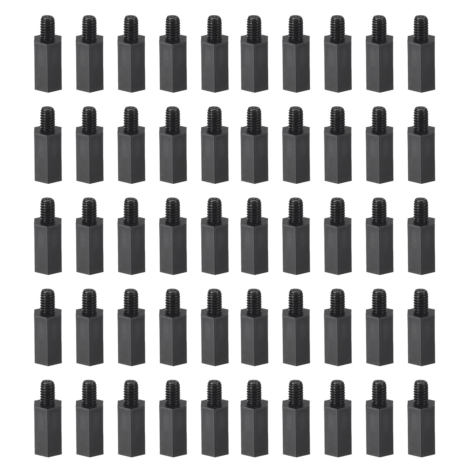 YOKIVE 150 Pcs M4 Standoff Screws, Nylon Hex PCB Standoffs with High Insulation Effect, Keep Height Consistent, Great for Motherboard (Black, 15mm+6mm)