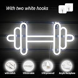 Lucunstar Gym Neon Sign,Barbell Dumbbell Shaped