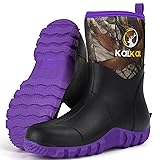Kalkal Rubber Boots for Women, Waterproof Mid Calf